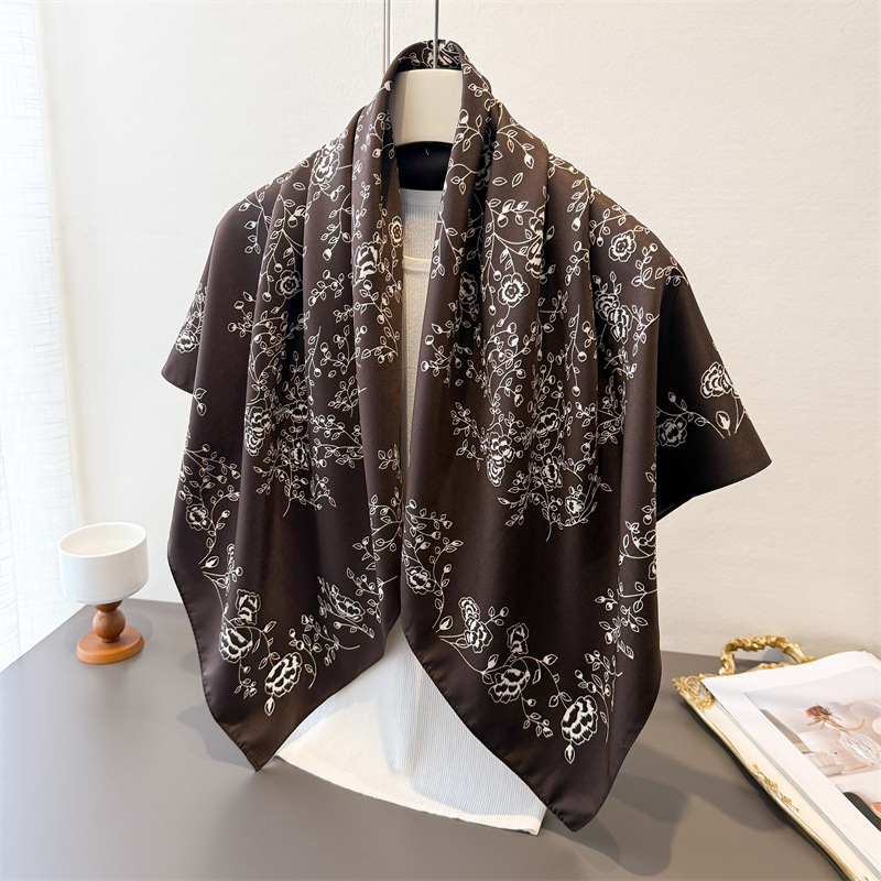 Vintage Fashion Hijab - Lüks Vintage 90X90 cm Kare Eşarp