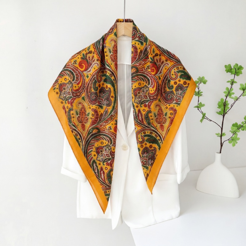 Vintage Fashion Hijab - Vintage Saten Kare Eşarp Kadın Yaz