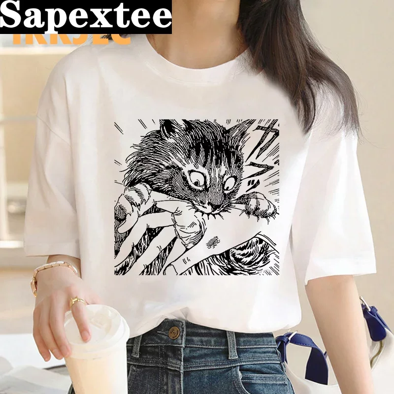 Tie Dye Shirt Vintage - Junji ito t-shirt kadın harajuku kawaii