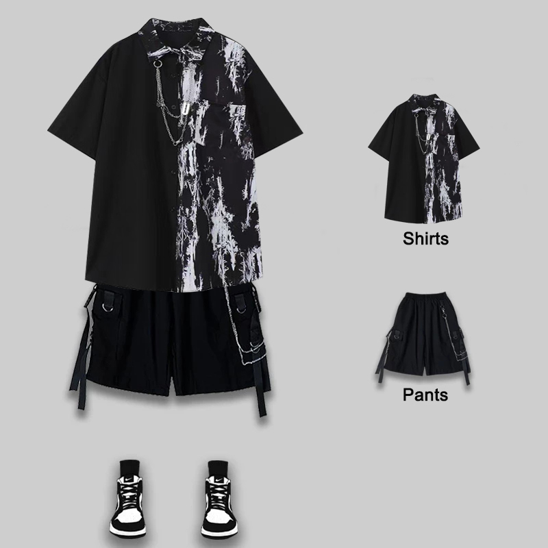 Tie Dye Shirt Vintage - Awear Techwear erkek yaz Suit Vintage