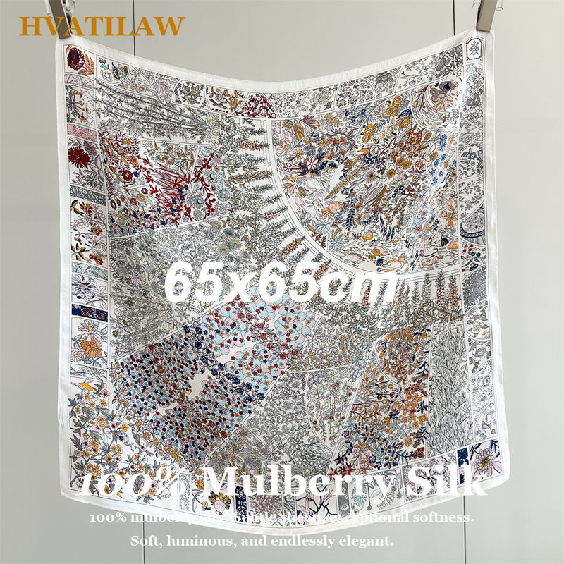 Vintage Fashion Hijab - 100% Saf Dut Ipek Eşarp 65x65