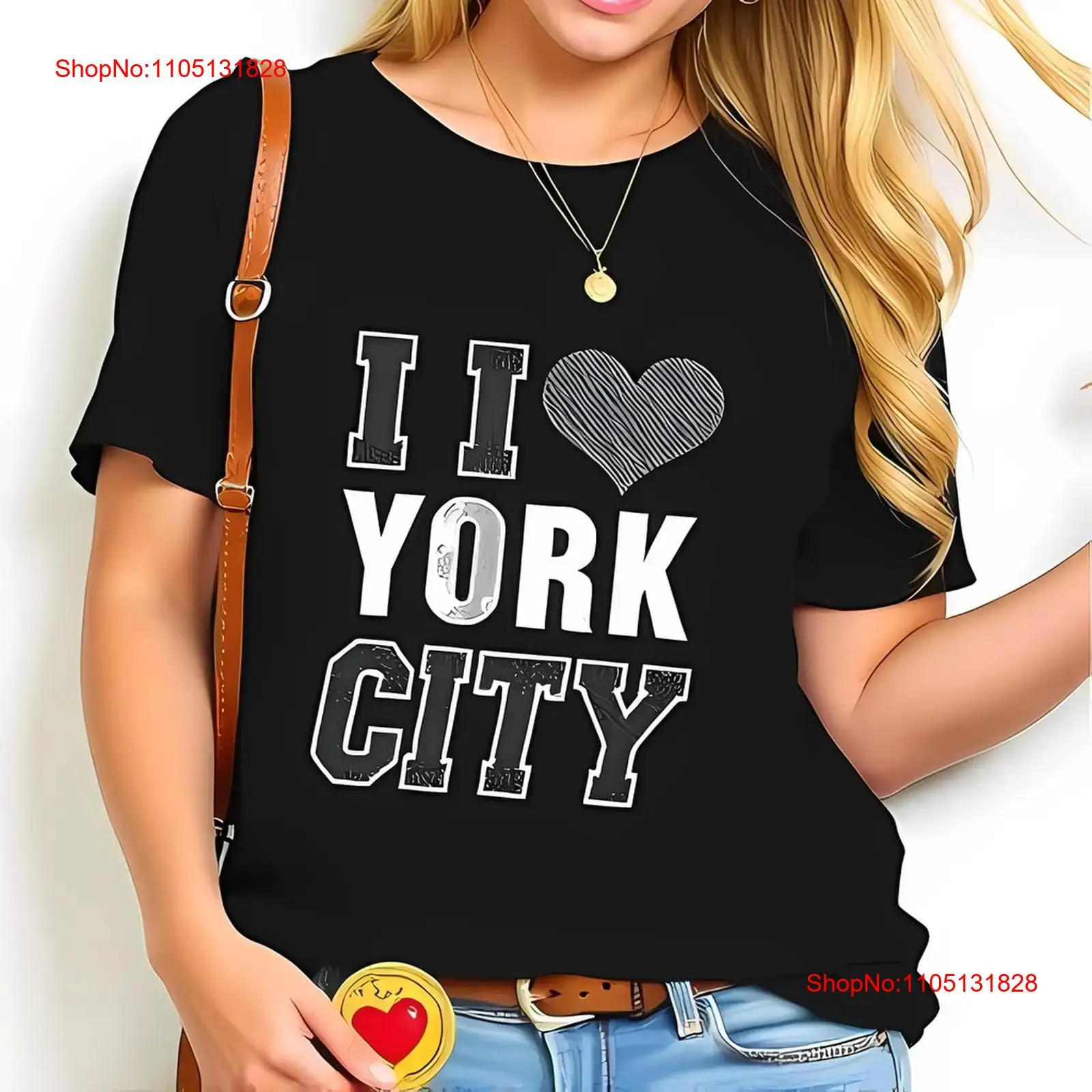 Vintage Fashion Font - Şık Siyah Tişört I Love YORK