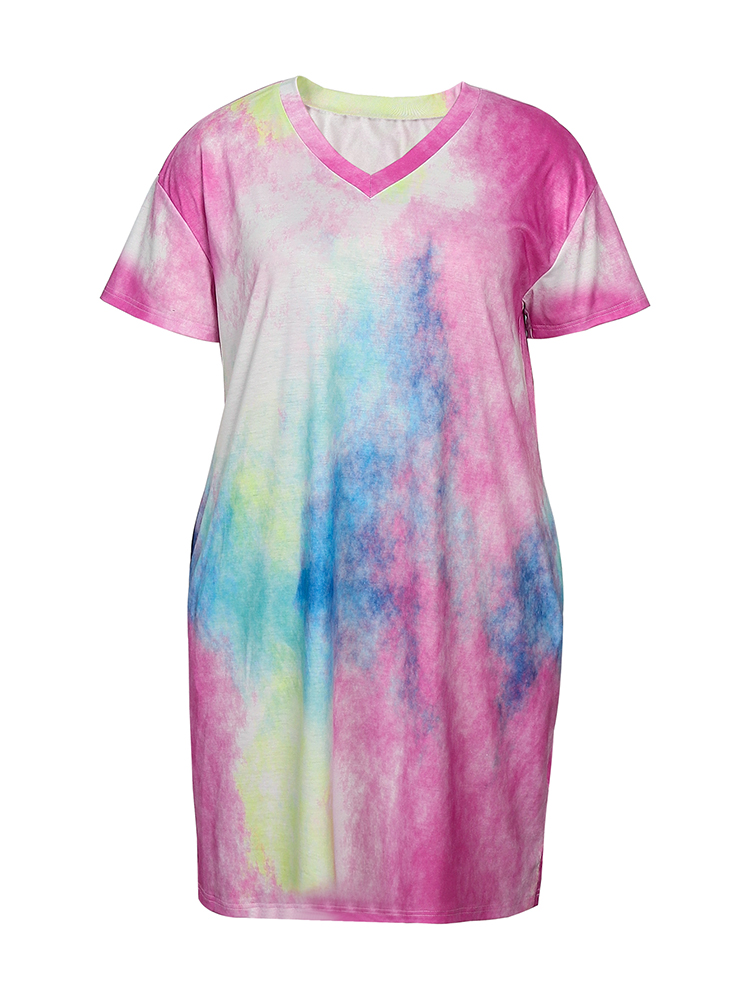 Artı Boyutu Kadın Günlük Elbis - Tie Dye Shirt Vintage incelemesi ve fiyatı