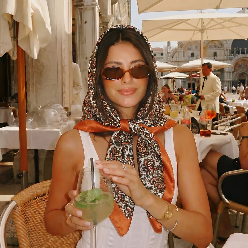 Vintage Saten Kare Eşarp Boho  - Vintage Fashion Hijab incelemesi ve fiyatı