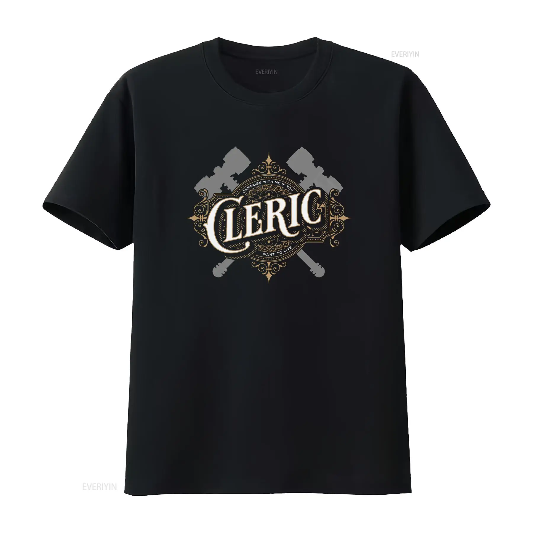 DnD Cleric Tişört Oyuncular iç - Vintage Fashion Font incelemesi ve fiyatı