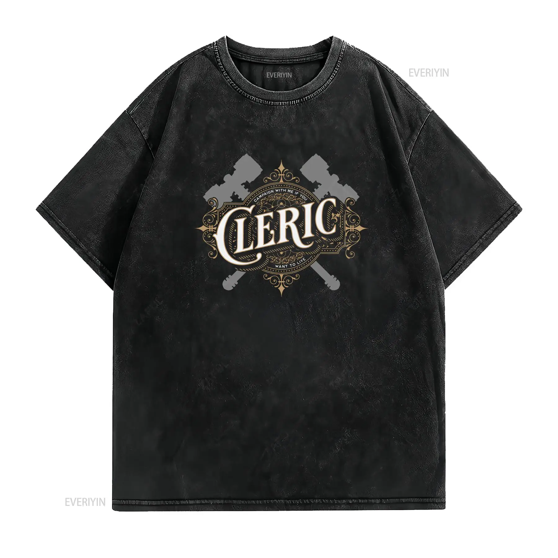 DnD Cleric Tişört Oyuncular iç - Vintage Fashion Font incelemesi ve fiyatı