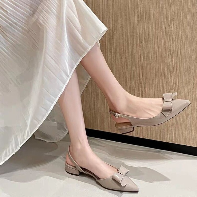 Bow Gentle Orta Topuklu Baotou - Vintage Fashion Heels incelemesi ve fiyatı