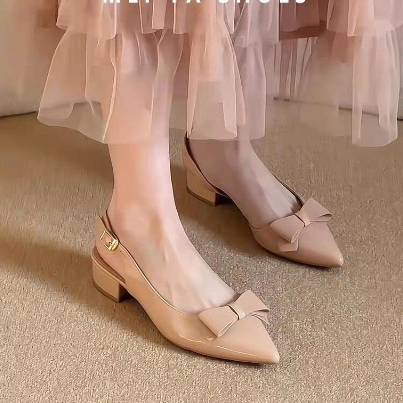 Bow Gentle Orta Topuklu Baotou - Vintage Fashion Heels incelemesi ve fiyatı