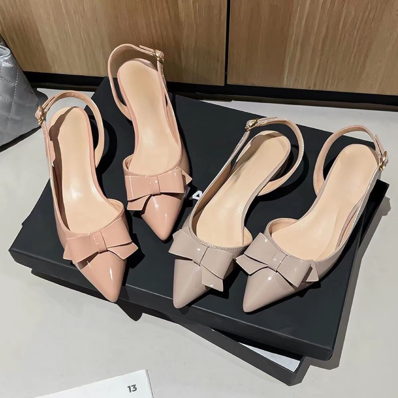 Bow Gentle Orta Topuklu Baotou - Vintage Fashion Heels incelemesi ve fiyatı