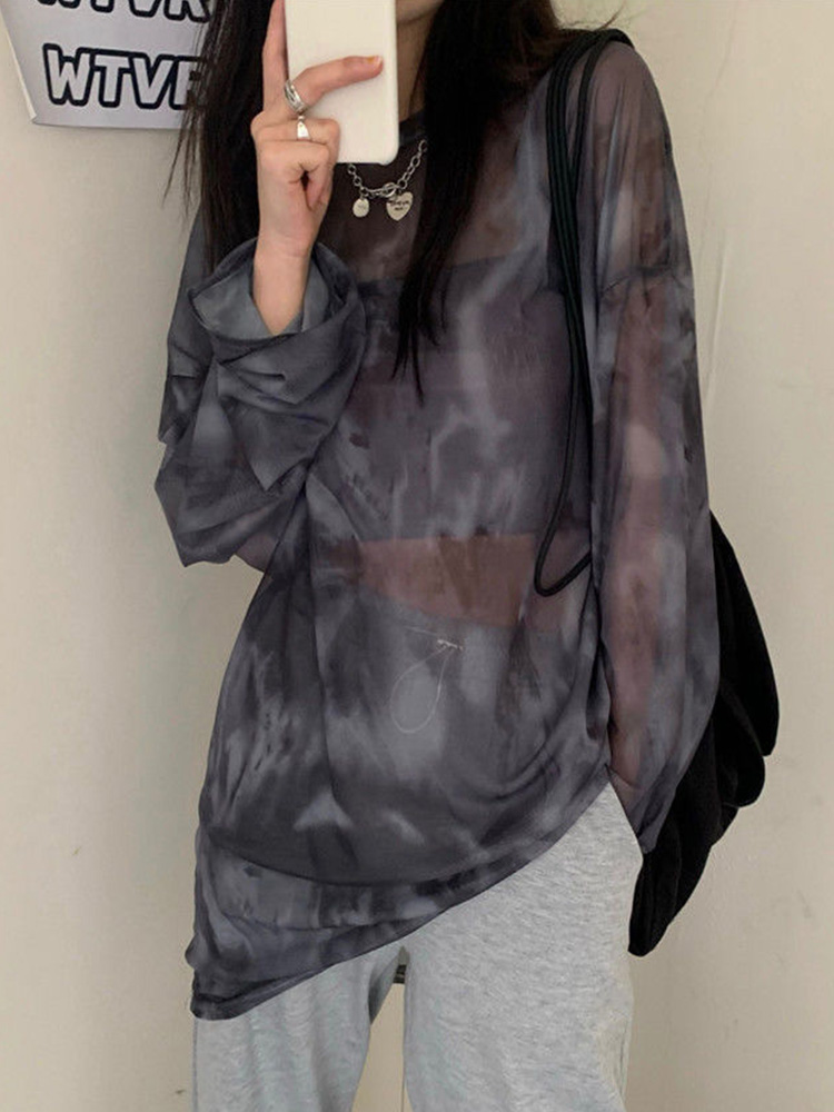 T-shirt Kadın Batik Uzun Kollu - Tie Dye Shirt Vintage incelemesi ve fiyatı