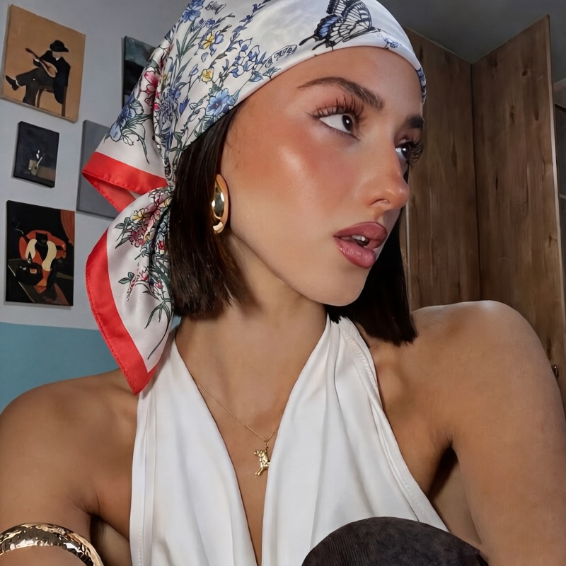 Moda Kare İpek Eşarp Vintage K - Vintage Fashion Hijab incelemesi ve fiyatı